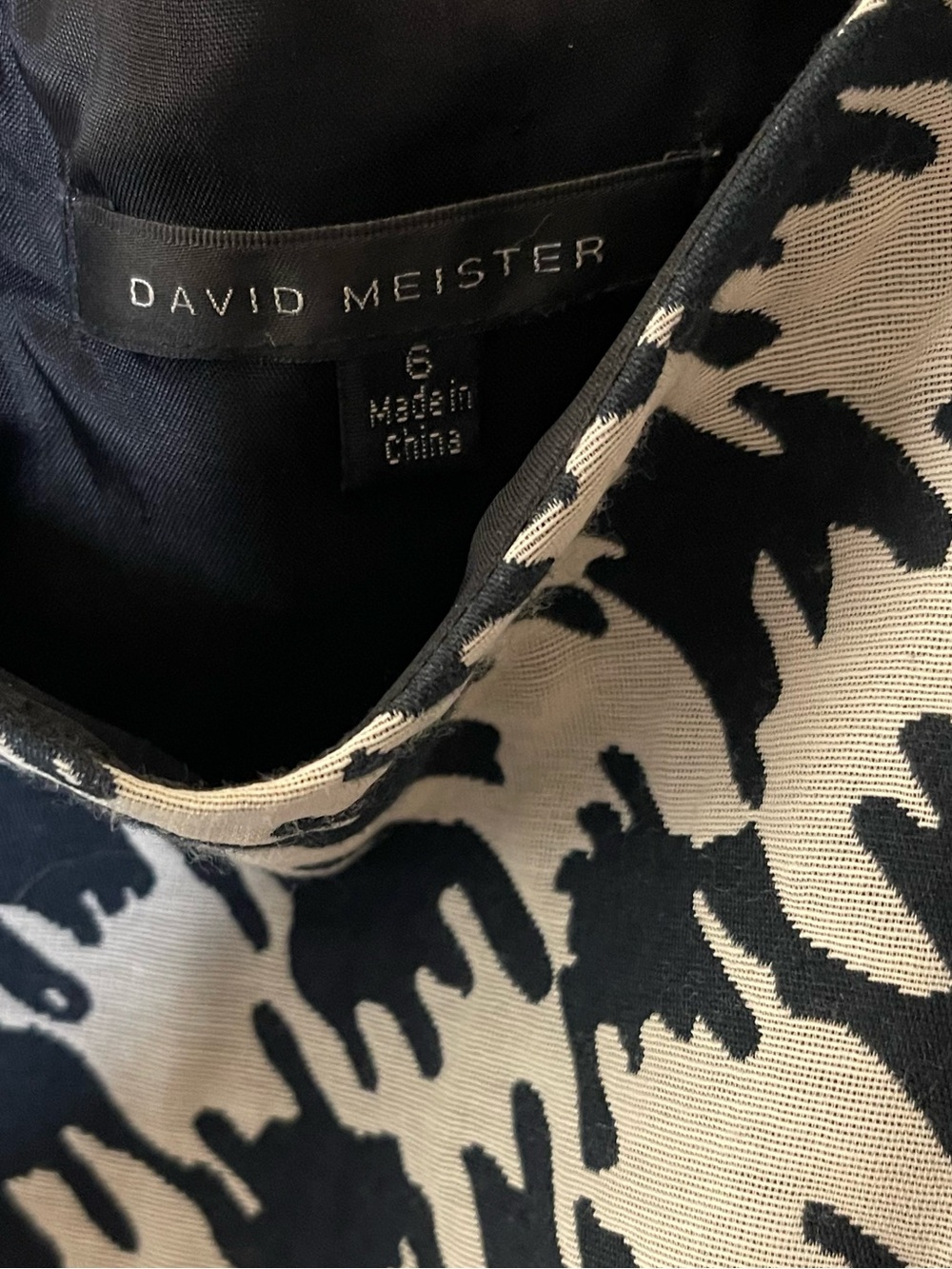 David Meister Black and White Houndstooth Midi Dress Sz 6 - Picture 3 of 5